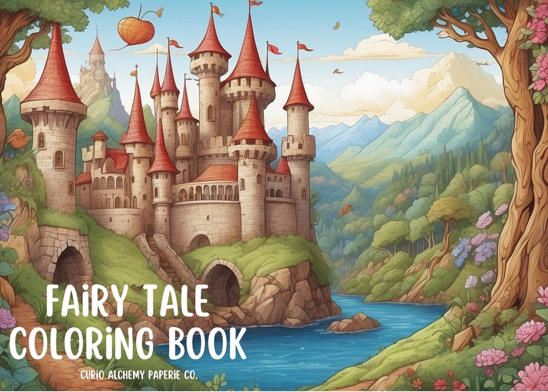 Cute Fairy Tales Fantasy Coloring Pages Coloring Book - Etsy Australia