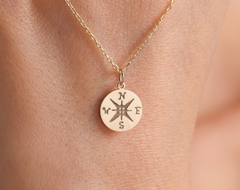 Collar de brújula, joyería de brújula, collar de viaje, dije de brújula, colgante de brújula de oro, collar de aventura, regalo de graduación, regalo para novia