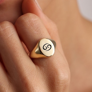 Zodiac Ring, Zodiac Jewelry, Engraved Signet Ring, Astrology Ring, Gemini Ring, Aquarius Ring, Libra Ring, Zodiac Sign Ring, Gift for Her