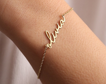 Custom Name Bracelet, Personalized Name Bracelet, Custom Gold Bracelet, Name Bracelet, Dainty Bracelet, Custom Bracelet, Bracelet Femme