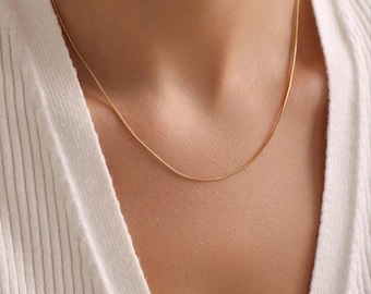 Collar de cadena de serpiente: cadena de serpiente de plata esterlina