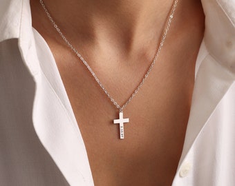 Sterling Silver Cross Necklace: Personalized Confirmation and Christening Gifts for Girls and Boys