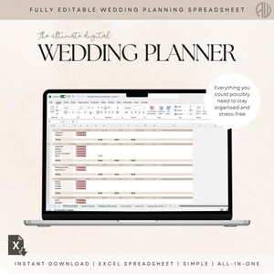 Wedding Planning Spreadsheet | Fully Editable Excel Wedding Planner| Instant Download
