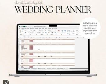 Wedding Planning Spreadsheet | Fully Editable Excel Wedding Planner| Instant Download