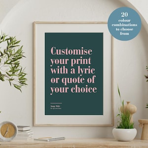 Custom Song Lyric Print | Quote Poster | Personalised Music Print | Wall Art | Wall Print | Wedding First Dance Lyrics | Digital Download