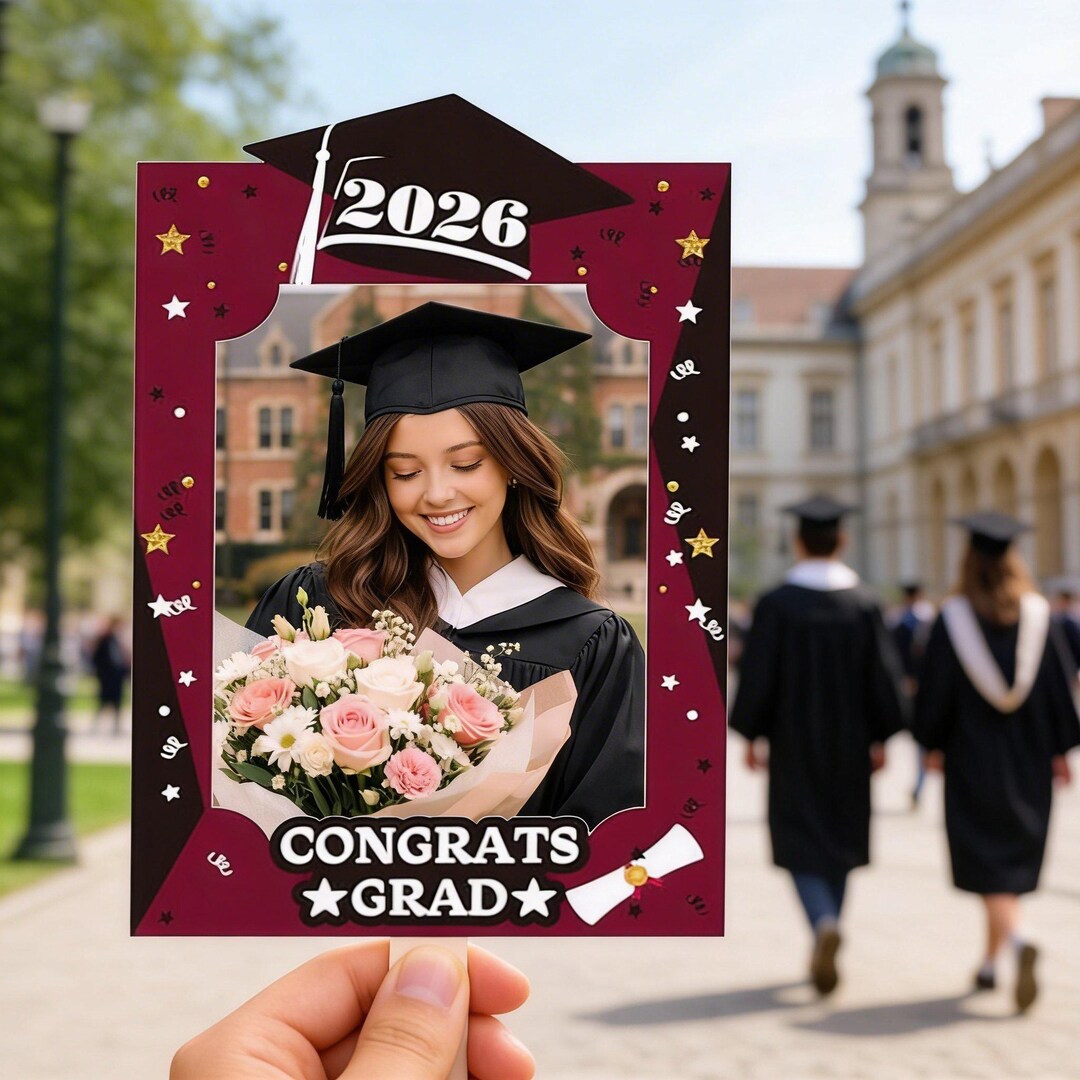 Graduation Inserrt Face Custom Face Fans, Graduation Faces on a Stick, 2026 Grad - Etsy