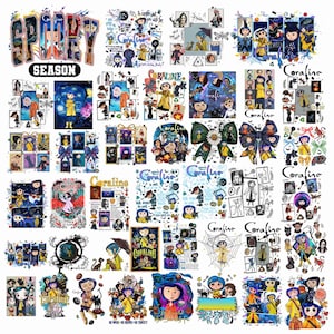 Cor-aline Cartoon Png Bundle: Horror Cartoon Png, Retro Cartoon Png, Button Eyes (Digital Download)