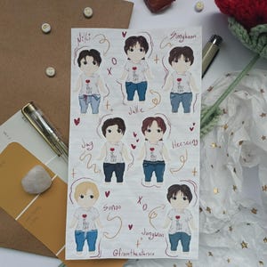ENHYPEN Sonny Angels Sticker Sheet water resistant stickers kpop stickers Romance Untold XO Jay Heeseung Sunghoon Jungwon Sunoo Jake Ni-Ki