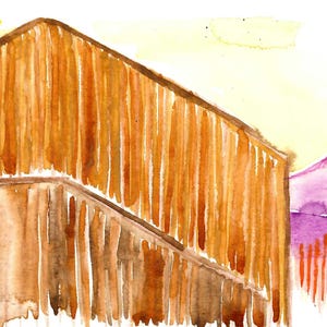 Casa nordica - Toni marroni - Casa in legno - Architettura - Immagini originali - Acquerelli