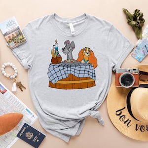 Retro Lady and the Tramp T-Shirt, Disney Dog Romantic Shirt,Lady and Tramp Tee,Lady and Tramp Sweatshirt, Disneyland Family Matching Tee