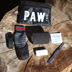 Dog First Aid Travel Kit for Adventures V1: Backpacking, Hiking, Camping, Running and MTB. Treat Paw Injuries, Cuts, Ailments like a Pro