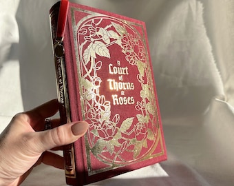 A Court of Thorns and Roses: Handmade Rebound Book, Gold Foil, Red Cloth Cover