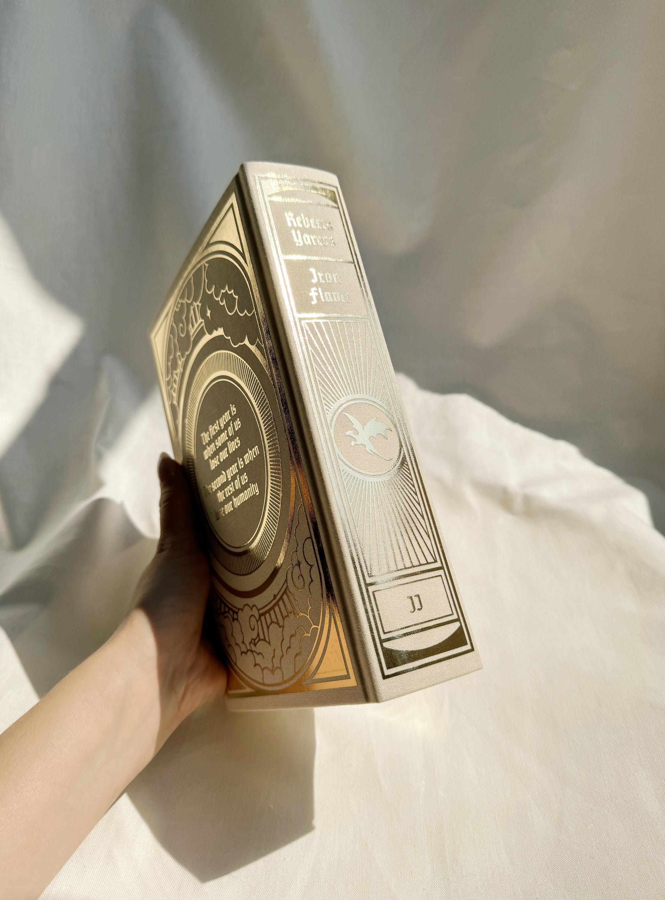 Iron Flame Rebound Book | Special Edition, Handmade, Foil Cover, The Empyrean series, Rebecca Yarros, Custom Rebind, Bindery, Fourth Wing