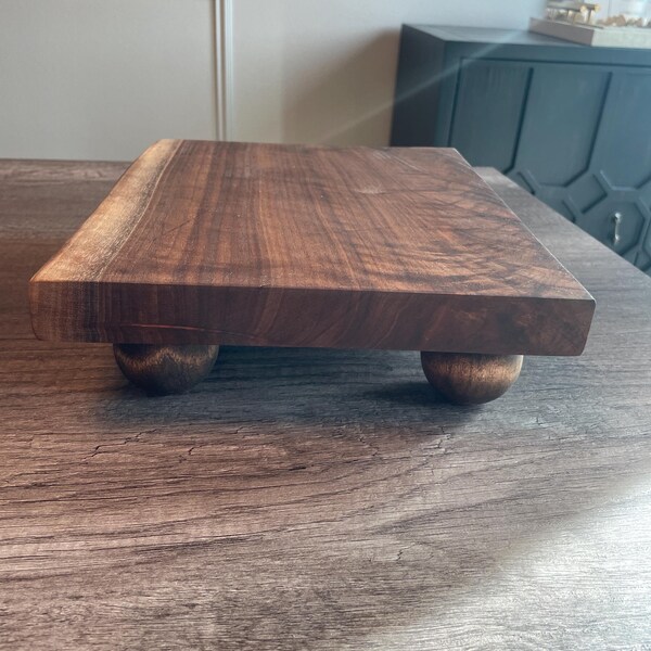 Live Edge Black Walnut Riser Stand