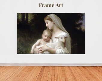 Samsung TV Frame art - Mary, Jesus and Lamb, L'Innocence Catholic Christian