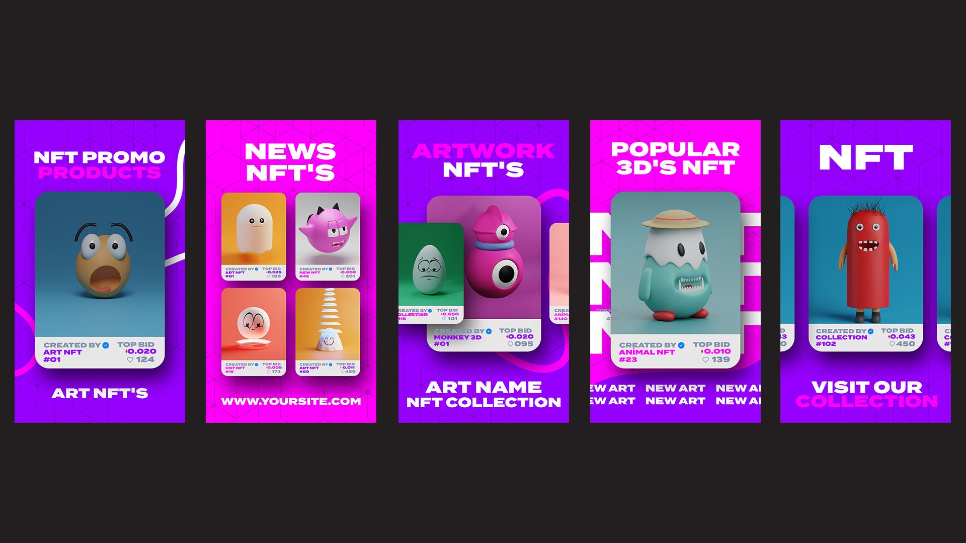 100 NFT Instagram Social Media Stories Reels PSD Templates Easy Use ...