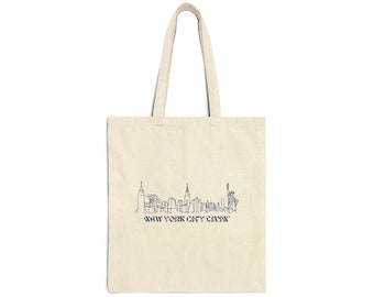 NYC Skyline Cotton Tote Bag, New York City Design