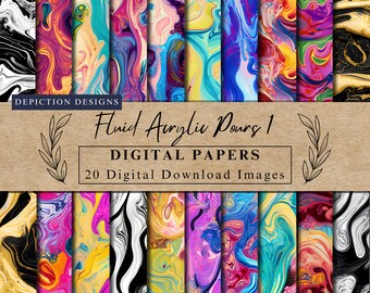 Acrylic Texture Digital Paper Acrylic Pattern Printable Scrapbooking Paper for Crafting Activity & Art Project DIY Art Journal Pages