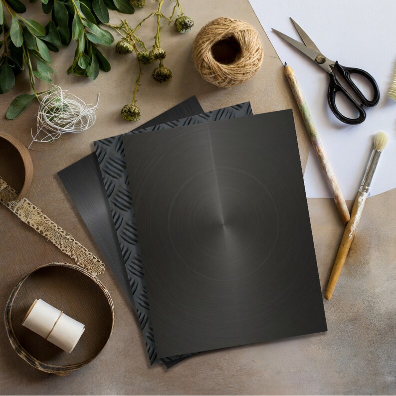 Black Metallic Textures Digital Papers Industrial Metal Texture ...