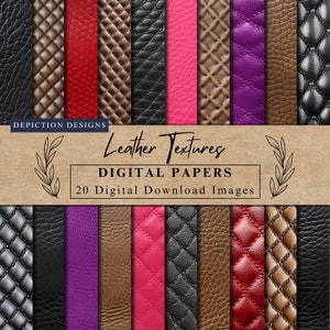 Texture in pelle Carta per scrapbooking stampabile Pagina di diario spazzatura in pelle Modello di design alla moda con venature della pelle decorativa per attività di lavorazione