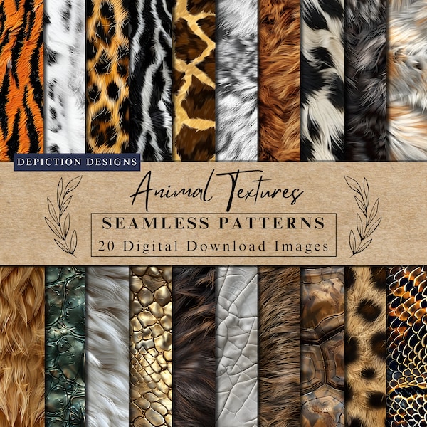 Animal Texture Seamless Pattern for Animal Lover Scrapbooking Paper Animal Skin Digital Paper Animal Fur Backgrounds Animal Craft Project