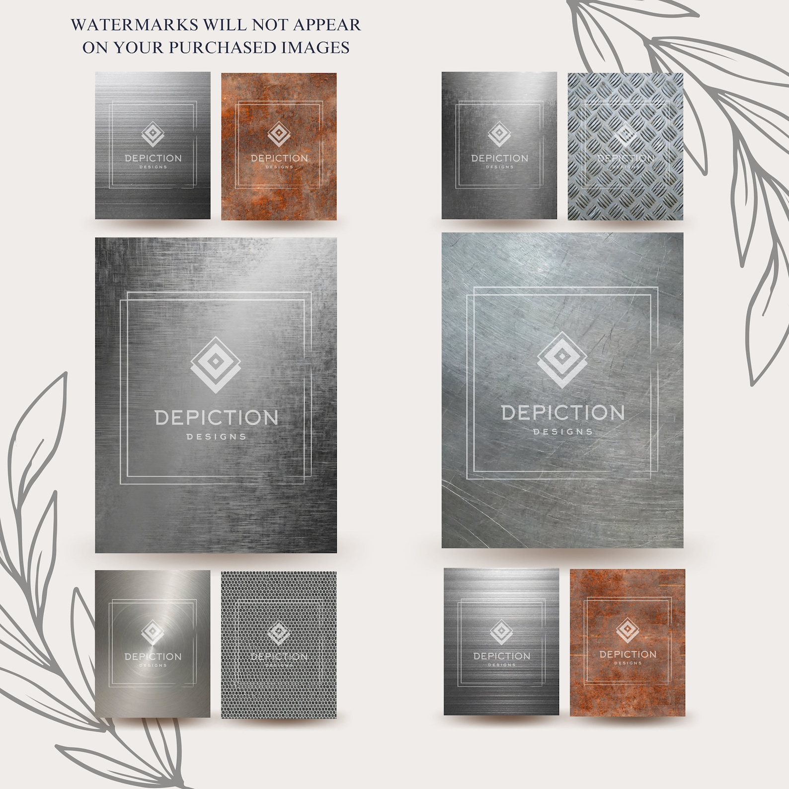 Silver Metal Textures Digital Papers Collection 1, Instant Download ...