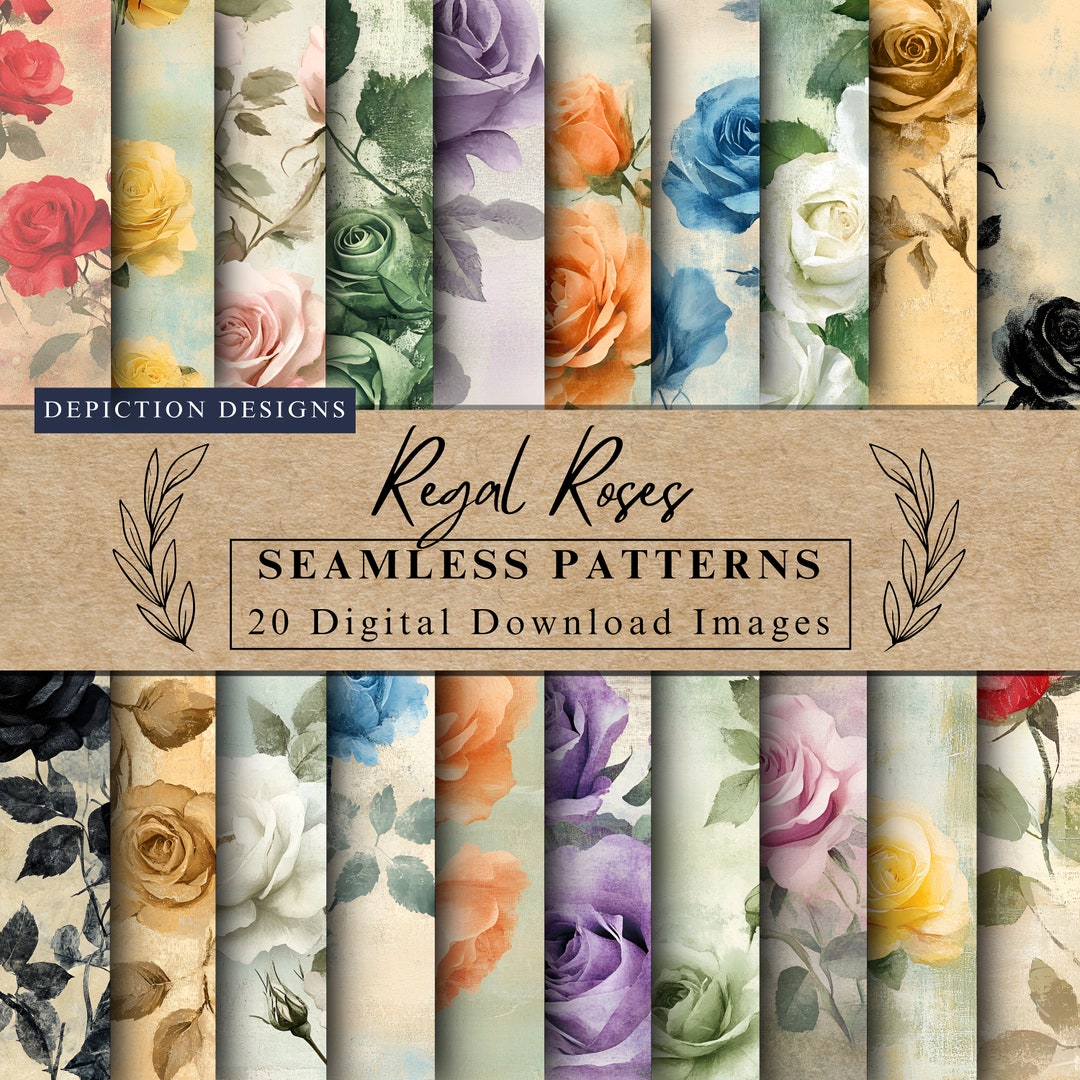 Write Me Roses Patterns Rose Seamless Pattern for Craft Project Watercolor Rose DIY Pattern ...