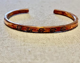 Vintage Solid Copper Cuff Bracelet For Women and Men Arthritis Pain Bangle.