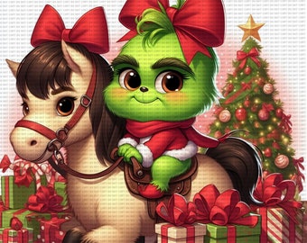 Baby grinch and pony portrait!