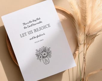 Psalm 118:24 Scripture Art Print, Christian Home Decor