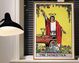 The Magician tarot card printables vintage major arcana tarot wall art witchy gifts eclectic spiritual prints aesthetic home decor mystical