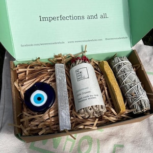 Cleansing Kit Selenite, Sage, Palo Santo, Incense, Evil Eye
