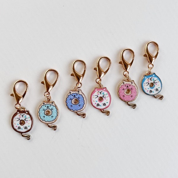 Donut Cat Stitch Marker with a Lobster Clasp *Set of 6*