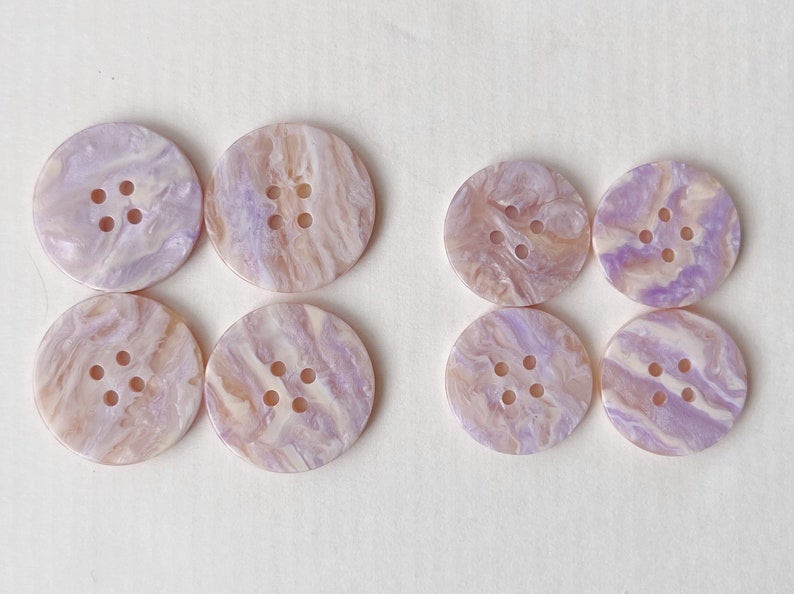 5pcs Pink Marble Resin Buttons, 21mm, 25mm image 2