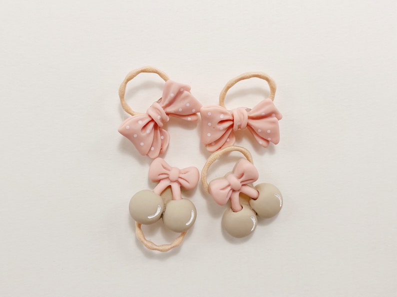 four-pack-hair-ties-for-babies-and-toddlers-cherry-and-bow-etsy