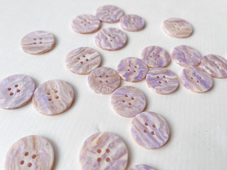 5pcs Pink Marble Resin Buttons, 21mm, 25mm image 3