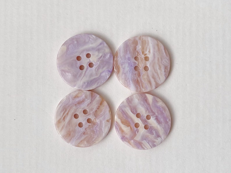 5pcs Pink Marble Resin Buttons, 21mm, 25mm image 1