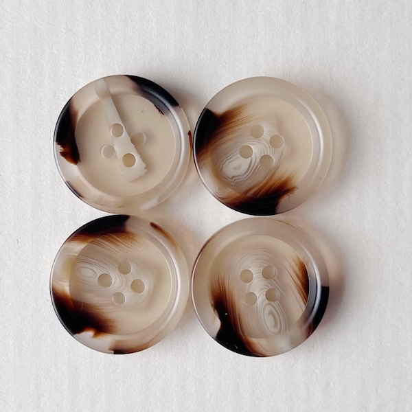 5pcs Tortoise Shell Resin Buttons, 23mm