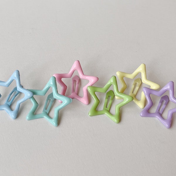 SIX-PACK Y2K Star Shaped Hair Snaps