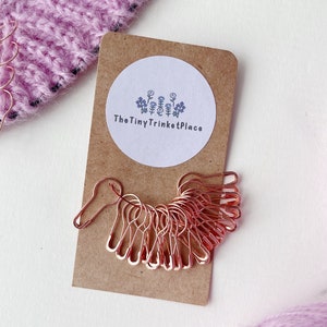 30pcs Rose Gold Stitch Markers | progress keeper, stitch holder, gift for knitter & crocheter