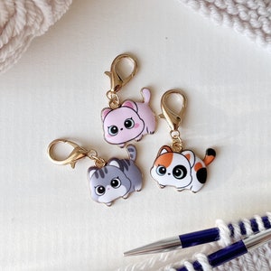 Adorable Kitten Stitch Markers with a Lobster Clasp *Set of 3*