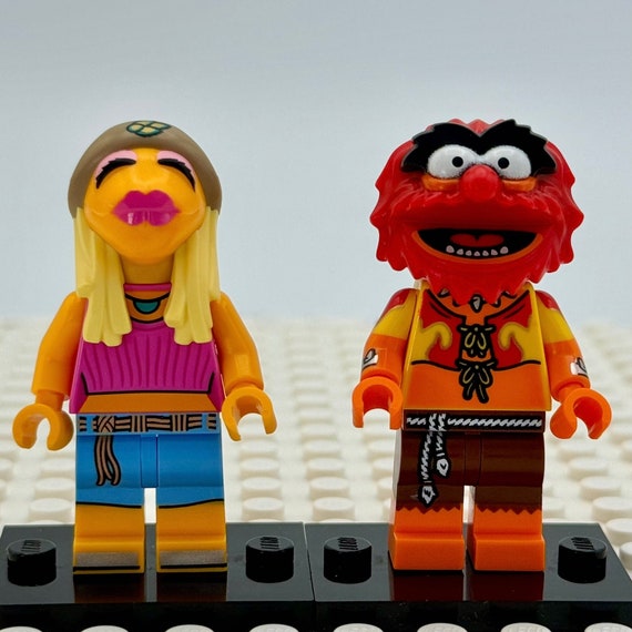 Animal and Janice LEGO® Minifigure Pair from The Muppets and The Electric Mayhem