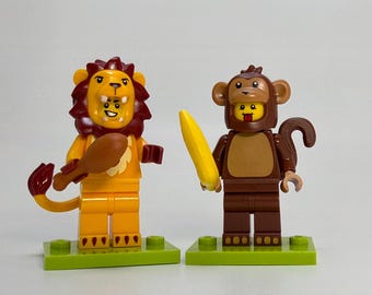 LEGO® Lion & Monkey Costume Minifigure Pair — Collectible Animals Series 28 — Genuine LEGO