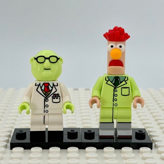Dr. Bunsen Honeydew and Beaker LEGO® Minifigure Pair from The Muppets