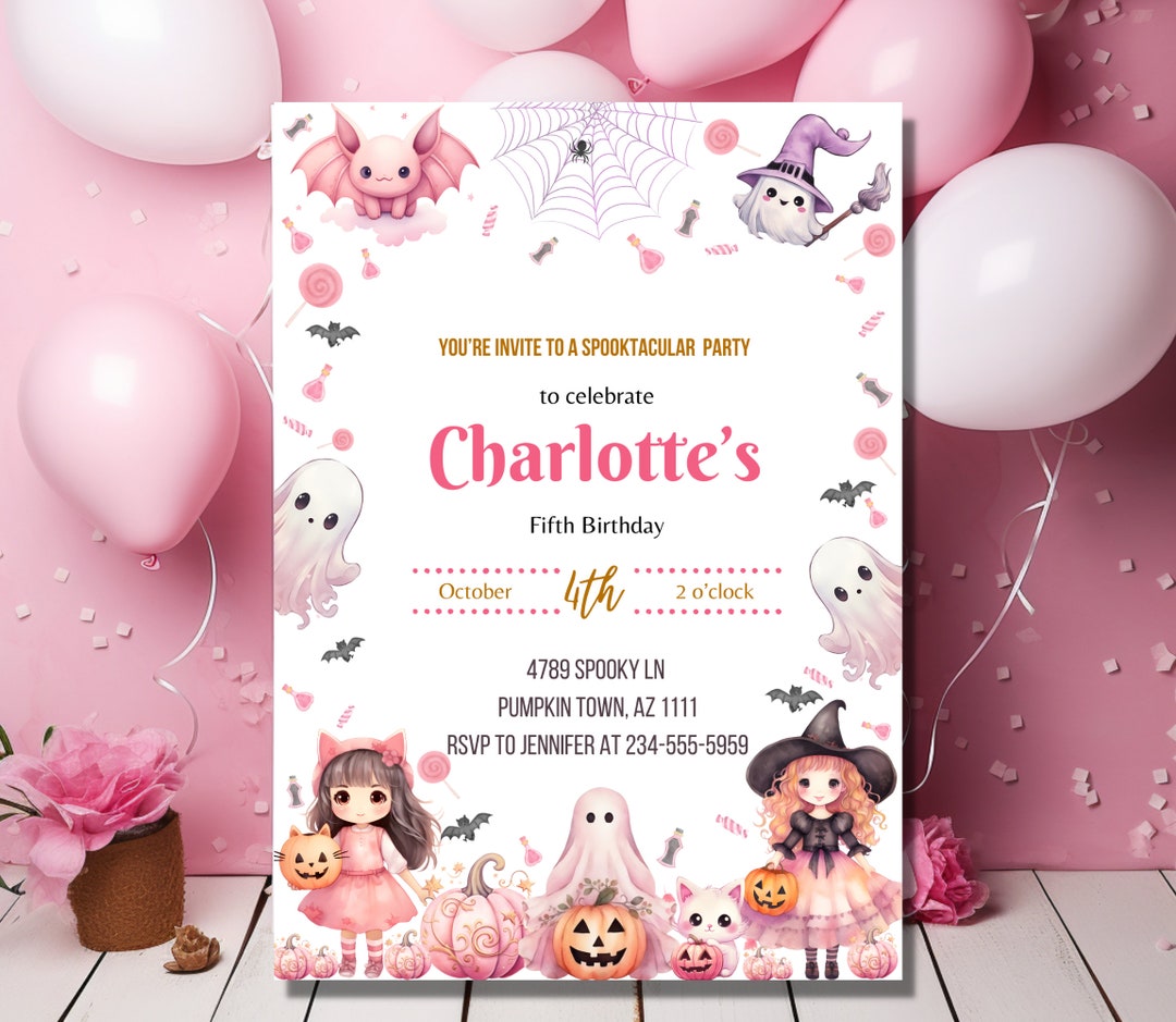 Halloween Birthday Party Digital Invitation Spooky Birthday Party ...