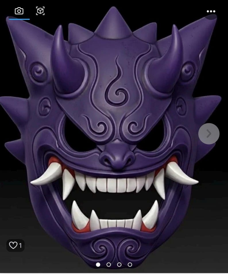 Gengar 3d Mask Can Also Make It in Glowing Horns and Teeth Also Work ...