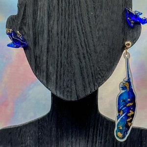 ATEEZ Blue Bird Feather Earrings | From the Witness Inspired Earrings