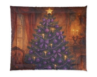 Christmas Tree Comforter - Holiday Bedding, Festive Bedroom Decor, Christmas Home Textiles, Winter Blanket, Xmas Bedspread