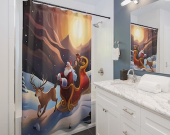 Santa is coming to town, Shower Curtain