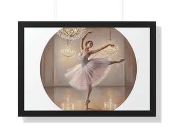 Ballerina Beauty Framed Horizontal Poster | Ballet Dancer Art Print